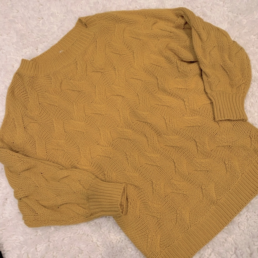 Forever 21 Cable Knit Mustard Sweater 💛